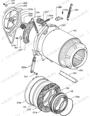 Взрыв-схема стиральной машины Rex M54JS - Схема узла Functional parts 267