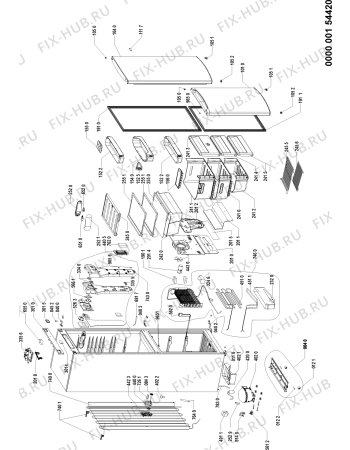 Схема №1 ARC 7463 с изображением Сенсорная панель для холодильника Whirlpool 480132100319