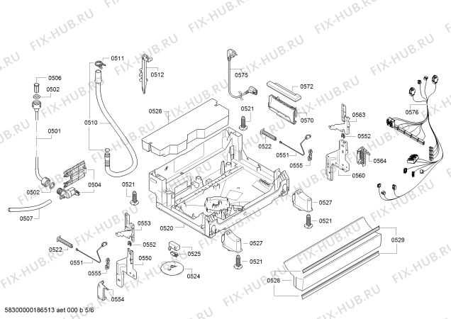 Схема №1 SMS40D72EU с изображением Силовой модуль запрограммированный для посудомоечной машины Bosch 12015646