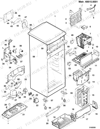 Схема №1 EDNF270GROM (F010903) с изображением Корпусная деталь для холодильной камеры Indesit C00044316