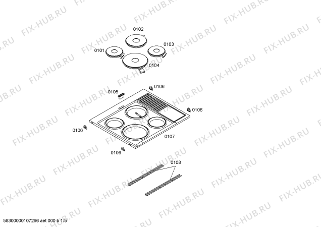 Схема №1 HS27229SC с изображением Варочная панель для плиты (духовки) Siemens 00710851