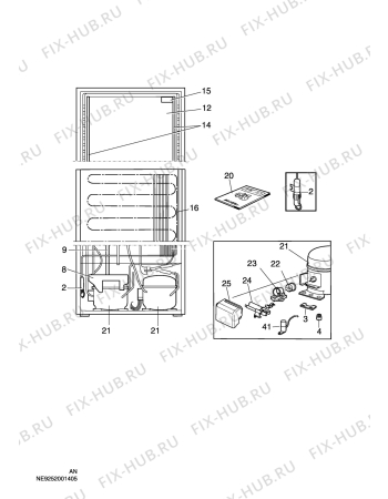 Взрыв-схема холодильника Electrolux ERB3404X - Схема узла C10 Cold, users manual