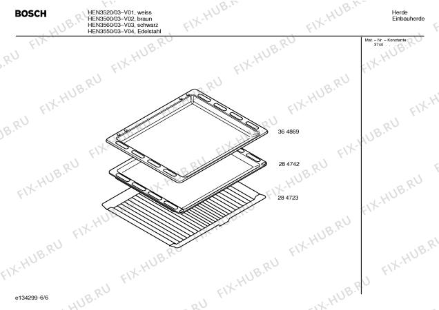 Схема №3 HEN3560 с изображением Инструкция по эксплуатации для плиты (духовки) Bosch 00580742