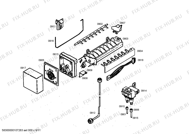 Схема №3 KGU66920 с изображением Шланг для холодильника Siemens 00266754