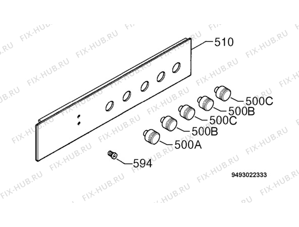 Взрыв-схема плиты (духовки) Zanussi ZOU344W - Схема узла Command panel 037