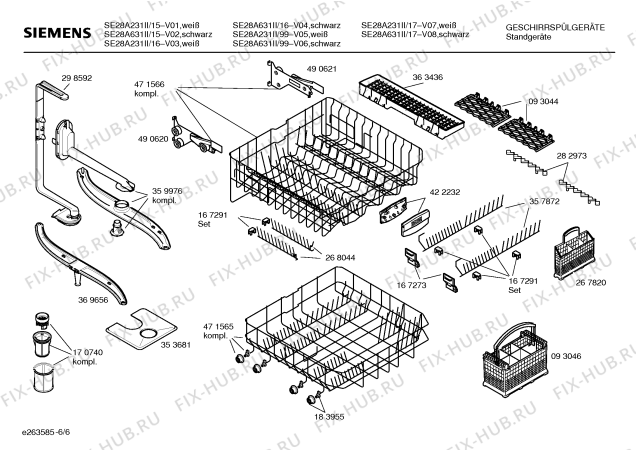 Схема №2 SE28A231II (to be decided) с изображением Краткая инструкция для посудомойки Siemens 00587949