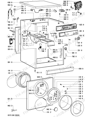 Схема №1 AWM 506/1 с изображением Обшивка для стиральной машины Whirlpool 481245319889