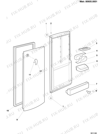 Схема №1 R2248IXG (F022270) с изображением Корпусная деталь для холодильника Indesit C00066170