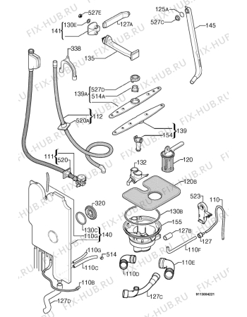 Взрыв-схема посудомоечной машины Zanussi DF4449 - Схема узла Hydraulic System 272