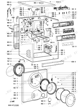 Схема №2 WAE 8985-NORDIC с изображением Обшивка для стиралки Whirlpool 481245210978