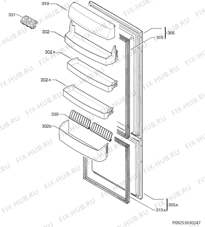 Взрыв-схема холодильника Electrolux ERN29601 - Схема узла Door 003