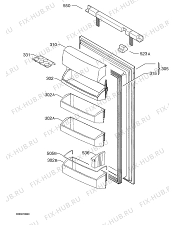 Взрыв-схема холодильника Aeg Electrolux SK88840-4I - Схема узла Door 003