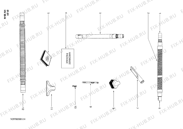 Взрыв-схема пылесоса Electrolux Z4682-1 - Схема узла Accessories