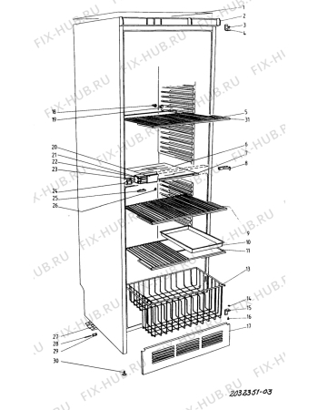 Взрыв-схема холодильника Upo UJKL398 E - Схема узла C10 Cabinet/Interior