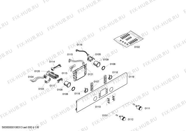 Схема №3 HBN360650S с изображением Панель управления для духового шкафа Bosch 00435719