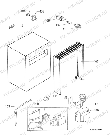 Взрыв-схема холодильника Electrolux RH200DX - Схема узла Housing 001