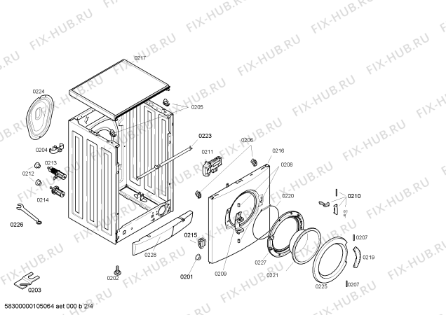 Взрыв-схема стиральной машины Bosch WFO2452GR Maxx WFO2452 - Схема узла 02