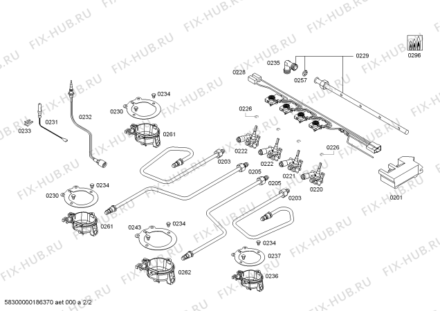 Схема №1 3ETG494B ENC.3ETG494B 4G BA T60R/2010 с изображением Варочная панель для духового шкафа Bosch 00685443