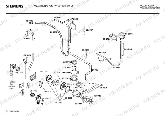 Взрыв-схема стиральной машины Siemens WP73130FF AQUATRONIC 7313 - Схема узла 06