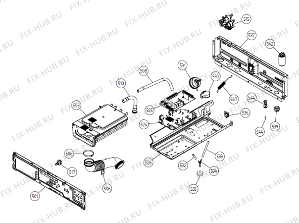 Схема №1 W6445 DK   -White (900003281, WM50) с изображением Обшивка для стиралки Gorenje 223440