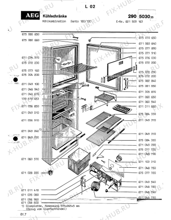 Взрыв-схема холодильника Aeg SANTO 180 100 - Схема узла Section1