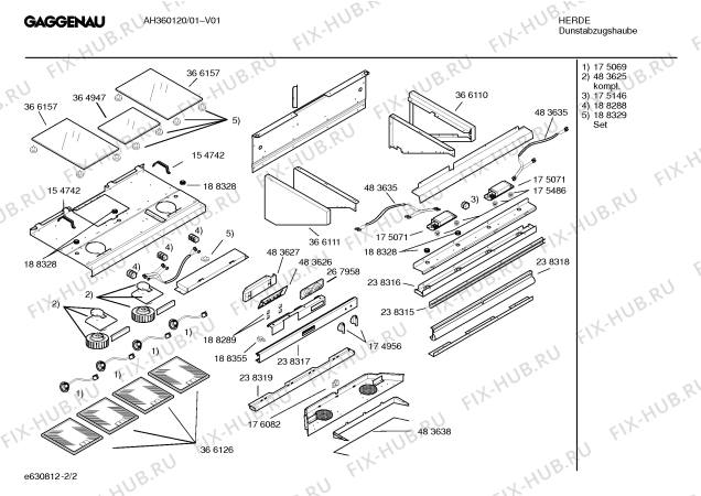 Схема №1 AH360720 с изображением Инструкция по установке/монтажу для вытяжки Bosch 00580621