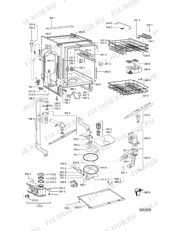 Схема №1 ADG 644 IX с изображением Корзина для посудомойки Whirlpool 480140101593