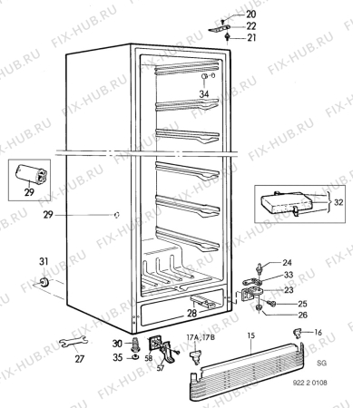 Взрыв-схема холодильника Husqvarna Electrolux GME120F - Схема узла C10 Cabinet