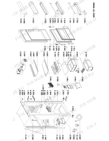 Схема №1 KBBX104EPA с изображением Испаритель для холодильника Whirlpool 481010737490
