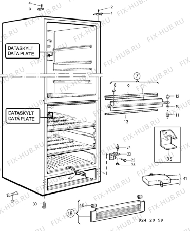 Взрыв-схема холодильника Unknown TR1177A - Схема узла C10 Cabinet