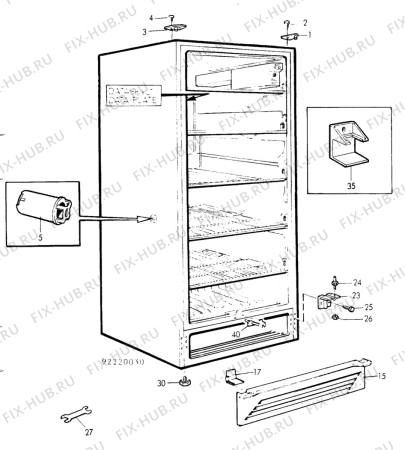 Взрыв-схема холодильника Unknown EFG3130 - Схема узла C10 Cabinet