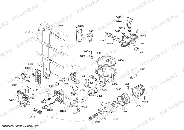 Взрыв-схема посудомоечной машины Bosch SRS45T18II - Схема узла 04