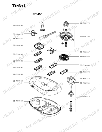 Взрыв-схема кухонного комбайна Tefal 676453 - Схема узла 676453AT.__2