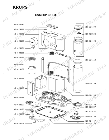 Схема №2 XN600840/FB1 с изображением Криостат для электрокофемашины Krups MS-624174