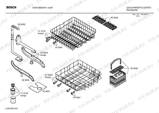 Взрыв-схема посудомоечной машины Bosch SGS43B02II AQUAVIGIL - Схема узла 06