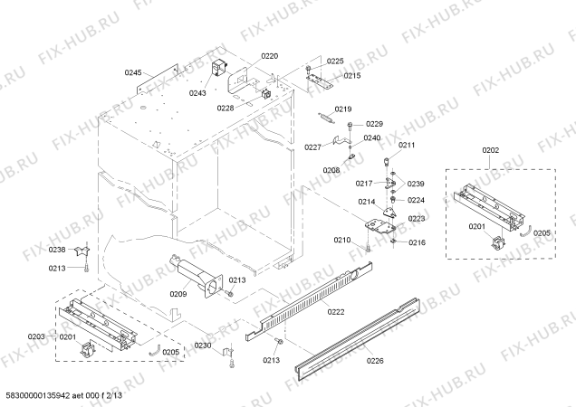 Схема №1 KBULT3665E с изображением Крышка для посудомоечной машины Bosch 00680879