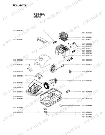 Взрыв-схема пылесоса Rowenta RS149A - Схема узла rs149c__.FR1