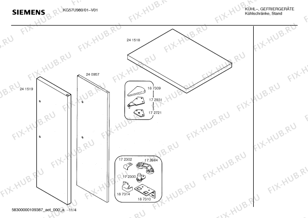 Схема №3 KG57U95SKD с изображением Внешняя дверь для холодильной камеры Siemens 00238012