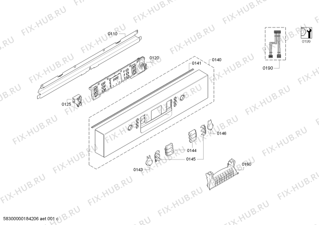 Схема №2 SMI58P65EU Silence Plus с изображением Передняя панель для посудомойки Bosch 11014381