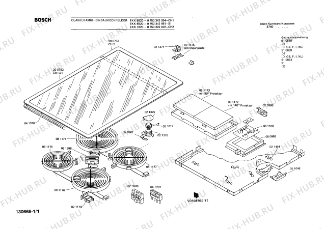 Схема №1 0750392007 EKK7820 с изображением Стеклокерамика для духового шкафа Bosch 00200753