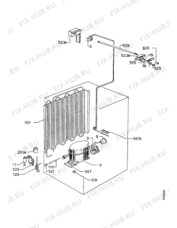 Взрыв-схема холодильника Marijnen CM1626TSF - Схема узла Cooling system 017