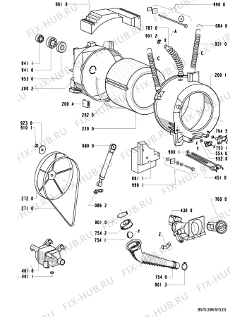 Взрыв-схема стиральной машины Whirlpool AWM 246/5 - Схема узла