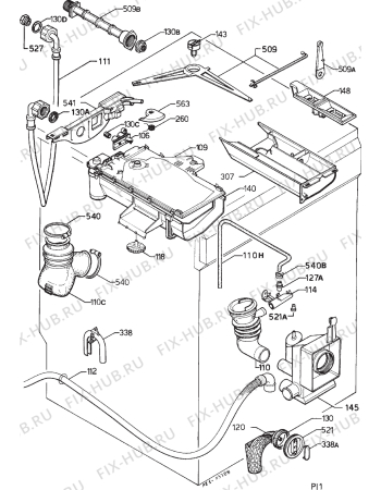 Взрыв-схема стиральной машины Husqvarna Electrolux QW1250HTI - Схема узла Hydraulic System 272