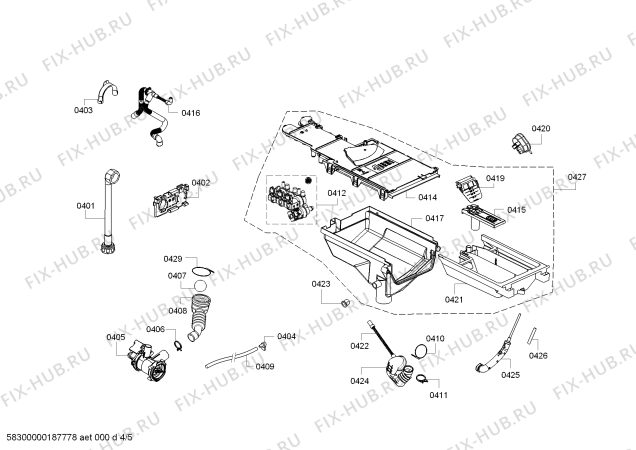 Взрыв-схема стиральной машины Bosch WKD24361EE, 7/4 kg - Схема узла 04