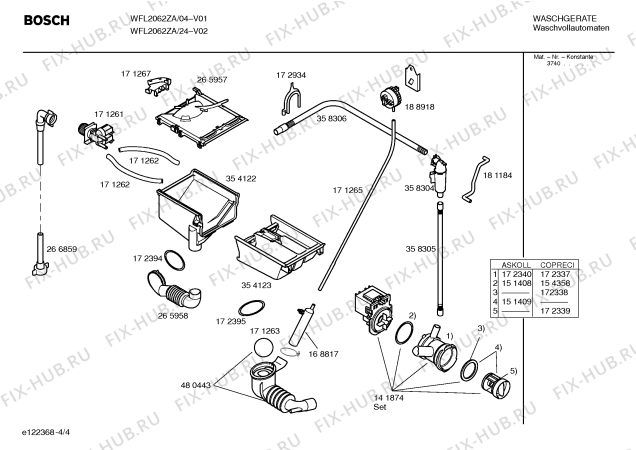 Схема №1 WFL2062ZA Maxx WFL2062 с изображением Инструкция по эксплуатации для стиралки Bosch 00585484