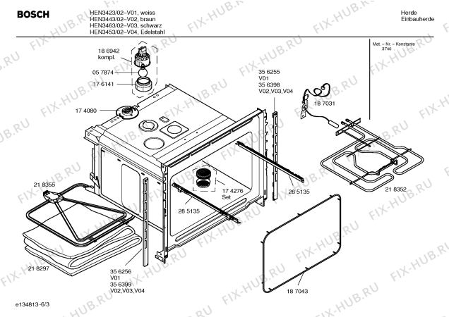 Схема №3 HEN3463 с изображением Инструкция по эксплуатации для духового шкафа Bosch 00584314