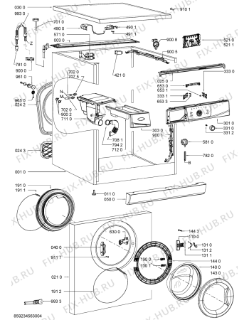 Схема №1 AWO/D 40150 с изображением Обшивка для стиральной машины Whirlpool 481075028281