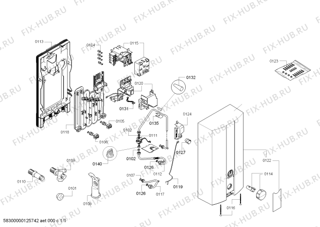 Схема №1 DH1UF24 с изображением Крышка для электроводонагревателя Bosch 00449094