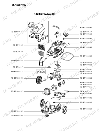 Схема №2 RO2433WA/4Q0 с изображением Крышечка для мини-пылесоса Rowenta RS-RT900555