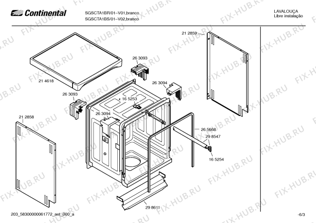 Взрыв-схема посудомоечной машины Continental SGSCTA1BS Elegance - Схема узла 03